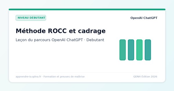 Écrire un bon prompt ChatGPT : méthode ROCC et cadrage