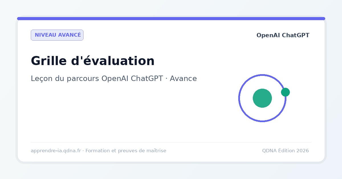 Grille d'évaluation des réponses ChatGPT : audit et conformité
