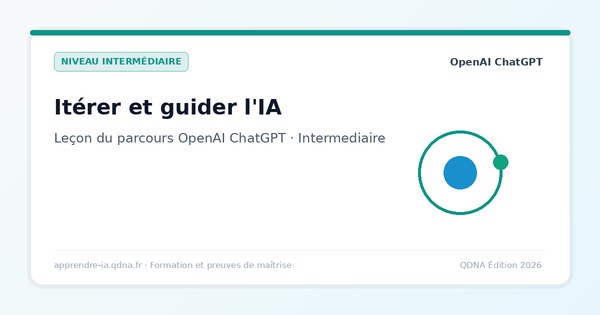 Itérer avec ChatGPT : guidage pas à pas et deltas