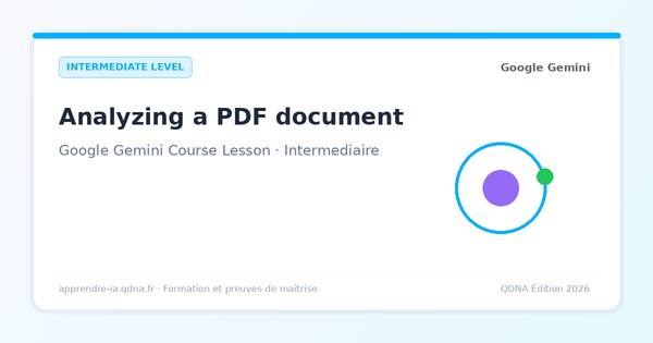 Analyze a PDF document with Gemini: extraction and synthesis