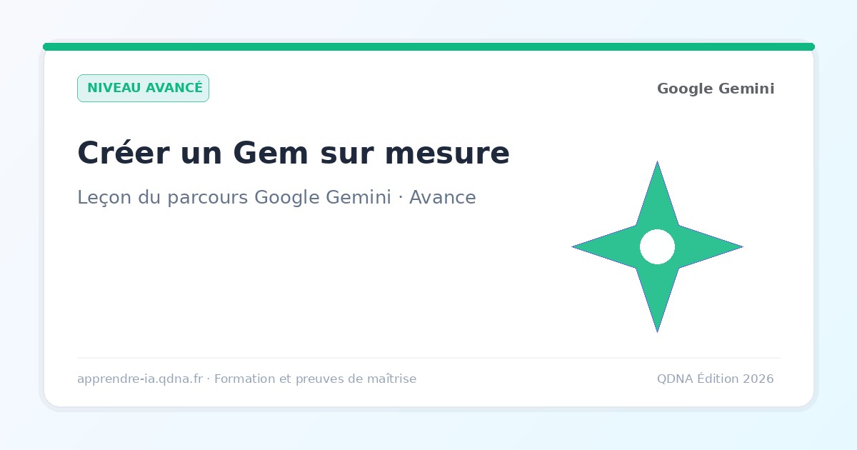 Créer un Gem personnalisé : assistant d'équipe et consignes fixes