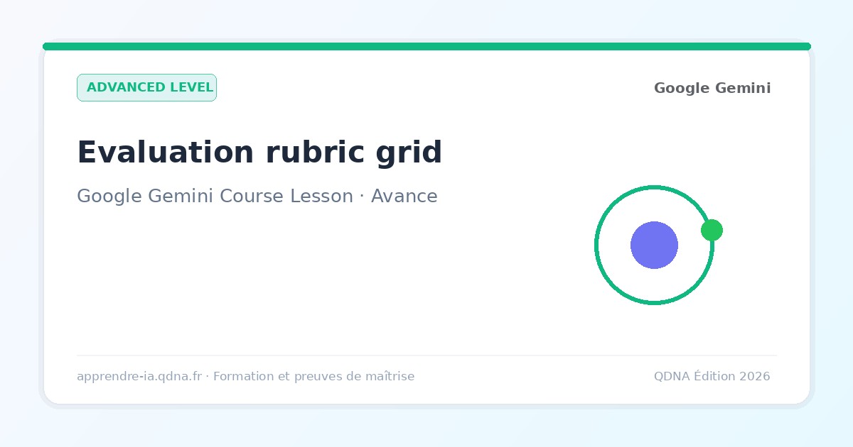 Gemini evaluation grid: auditing deliverables before delivery
